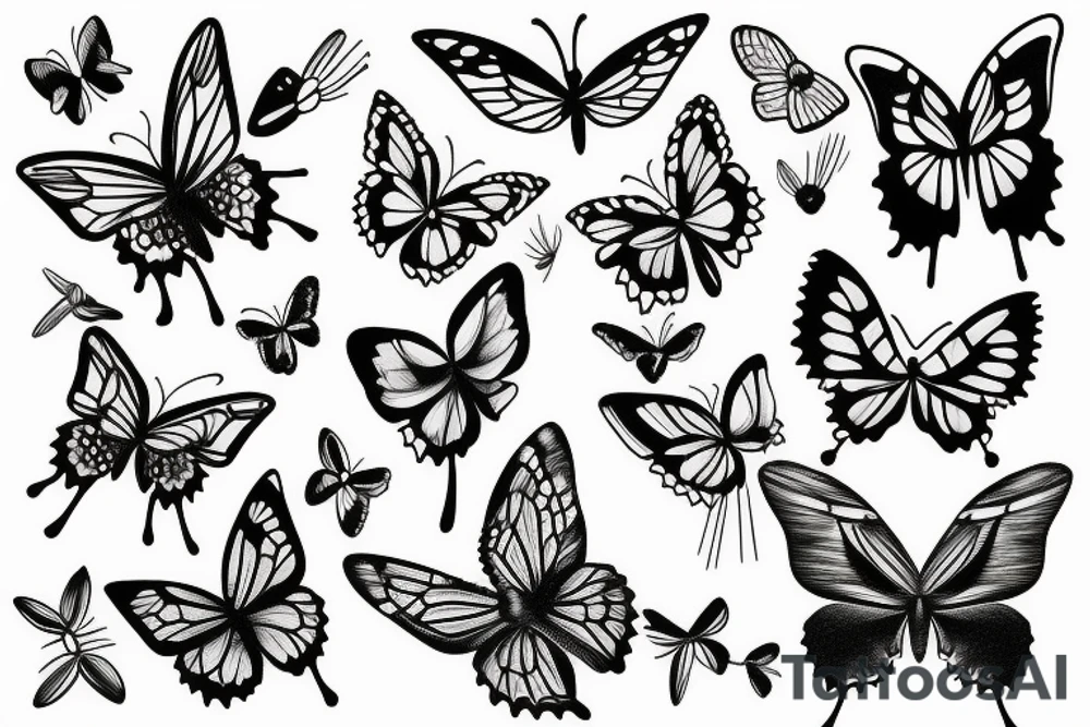 Butterfly with Flower tattoo idea