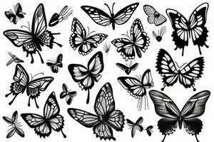 Butterfly with Flower tattoo idea