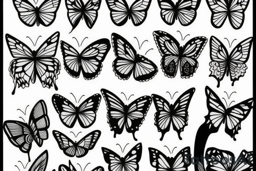 Butterfly with Flower tattoo idea