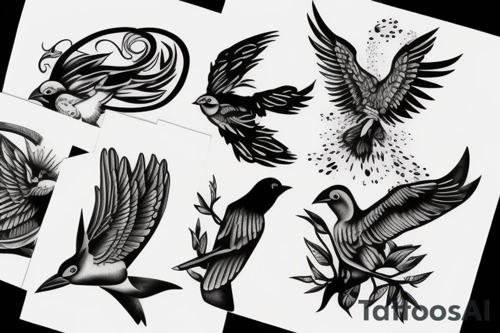 Decapitated bird tattoo idea