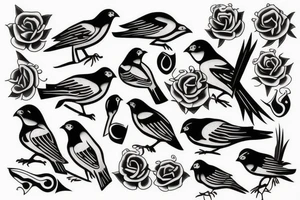 Decapitated bird tattoo idea