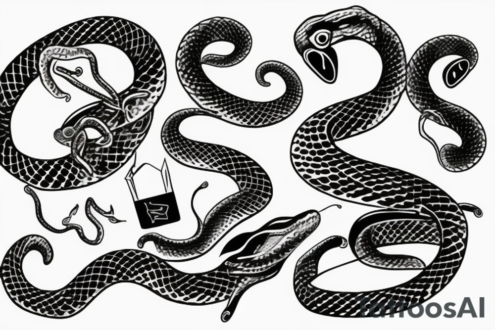 Pretty snake tattoo idea