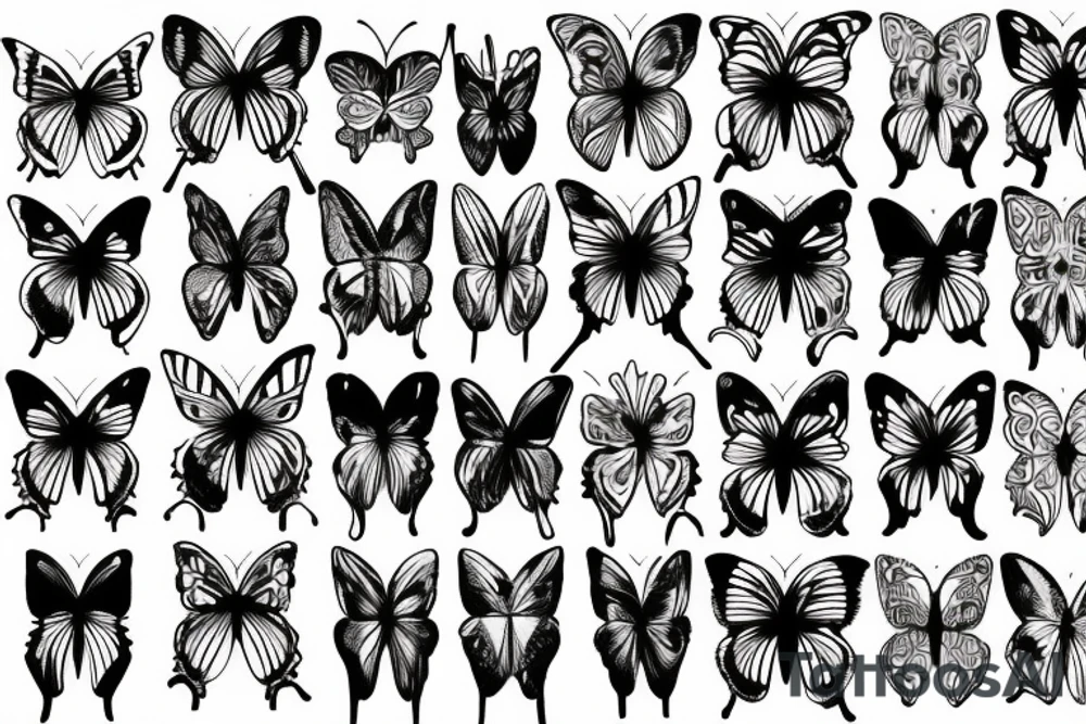 Dark butterfly tattoo idea