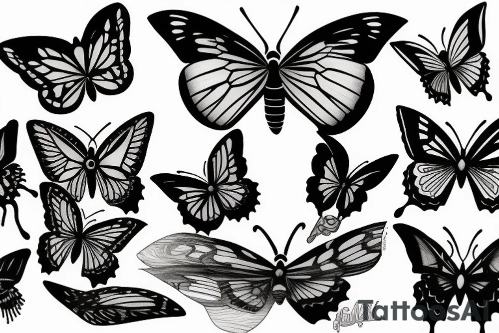 Dark butterfly tattoo idea