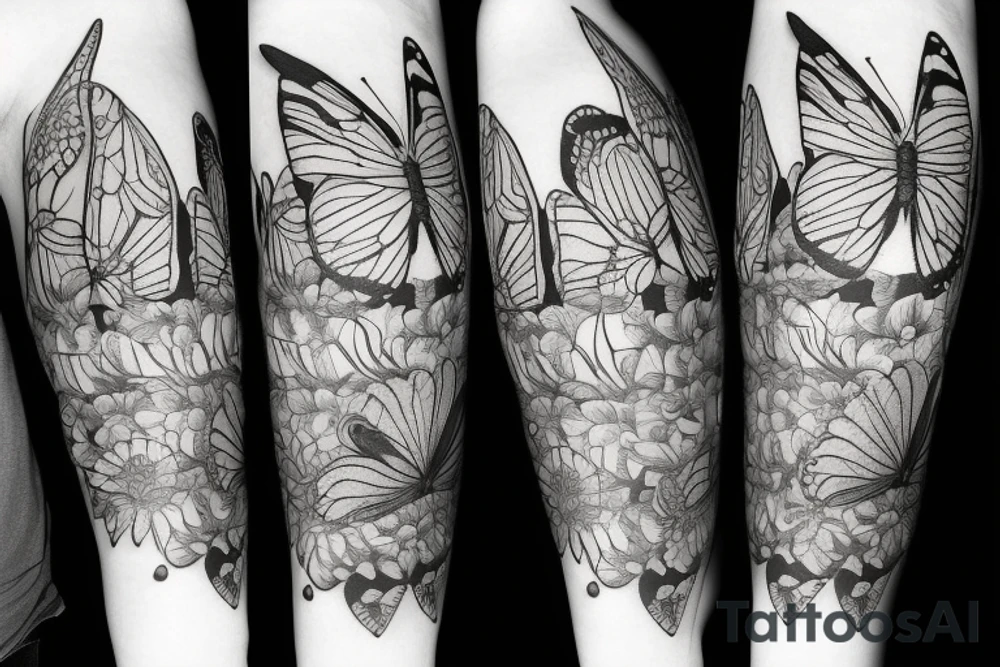 Butterfly flower mandale tattoo idea
