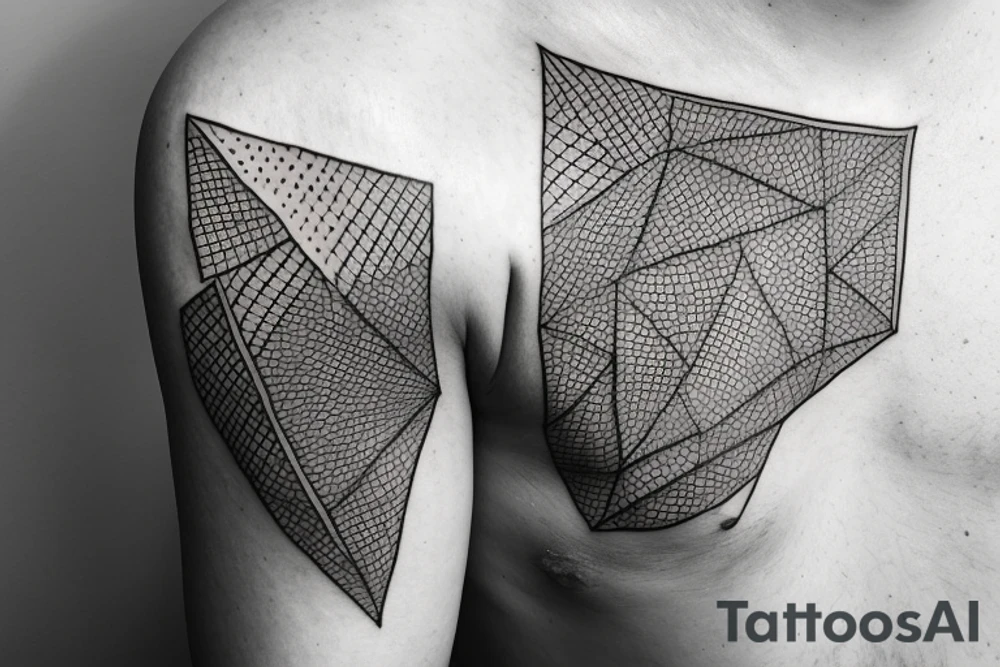 Silver whale drawing a rhombus in the afternoon tattoo idea