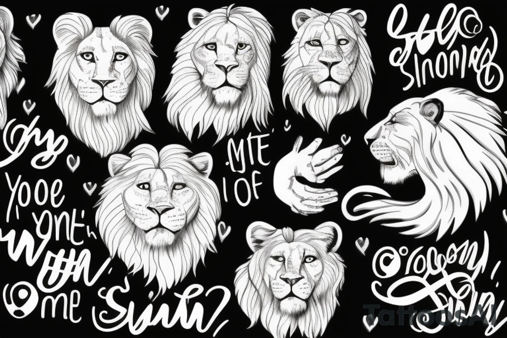 White lion saying to a human: "you are my sunshine" tattoo idea