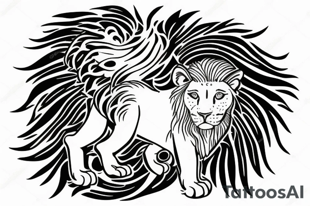 White lion saying to a human: "you are my sunshine" tattoo idea