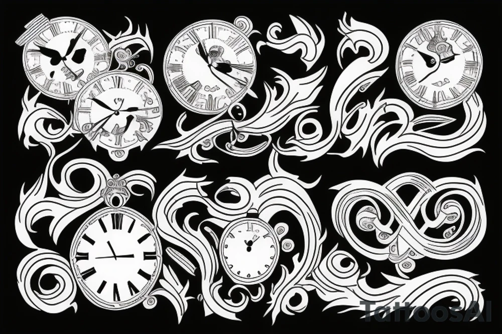 Clock of life and death tattoo idea