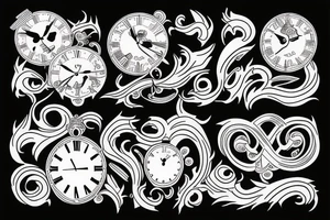 Clock of life and death tattoo idea