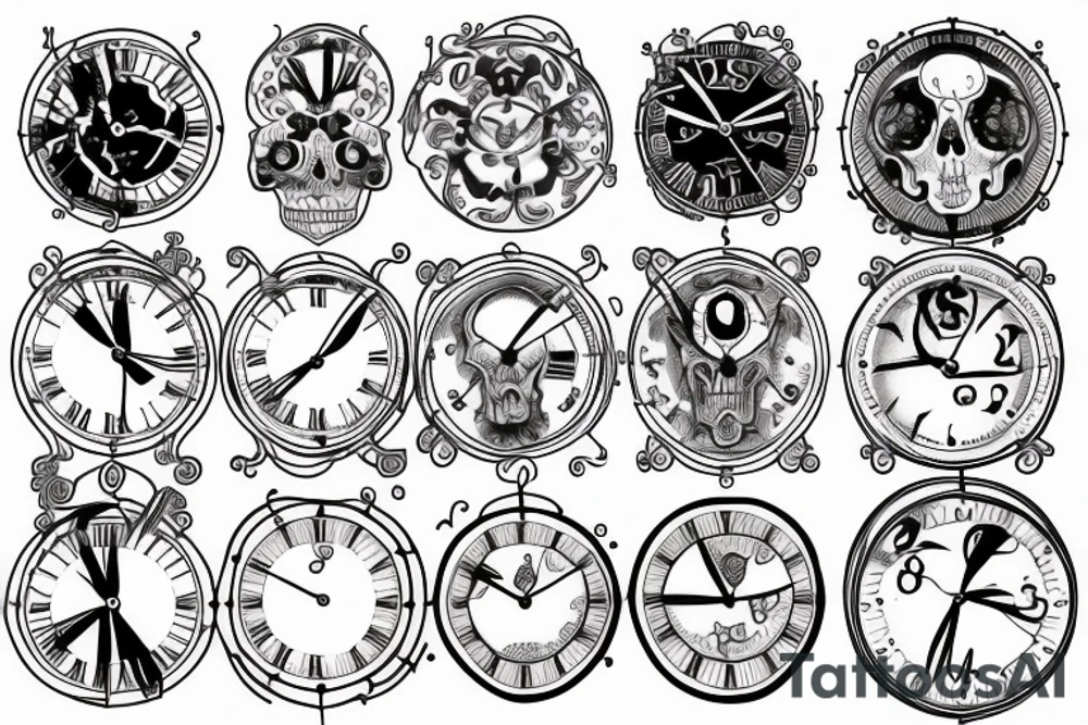 Clock of life and death tattoo idea