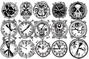 Clock of life and death tattoo idea