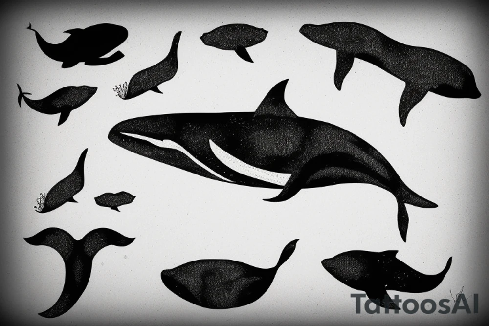 whale in the afternoon tattoo idea