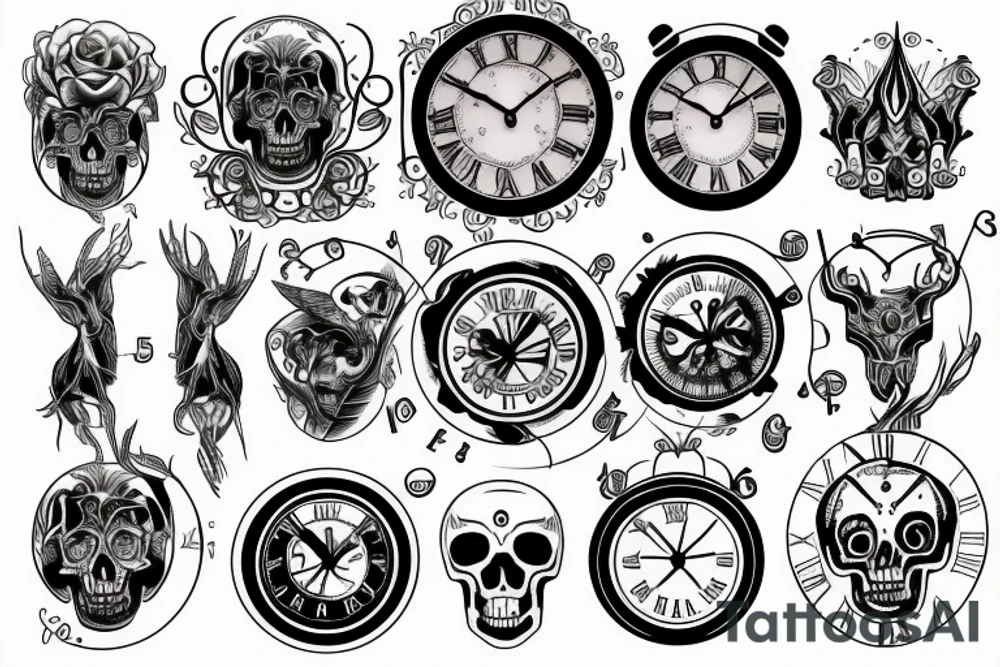 Clock of life and death tattoo idea