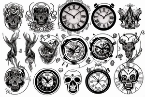 Clock of life and death tattoo idea