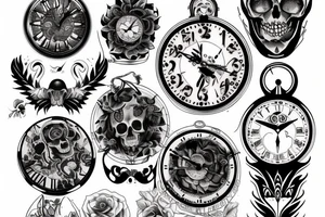 Clock of life and death tattoo idea