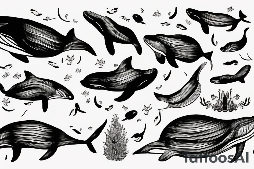 whale in the afternoon tattoo idea