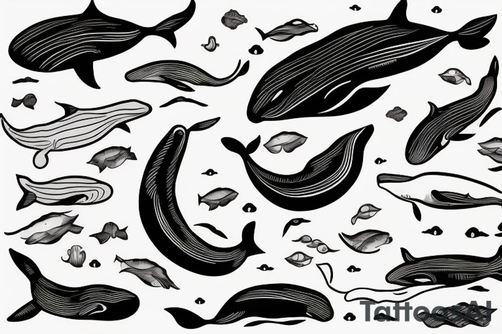 whale in the afternoon tattoo idea