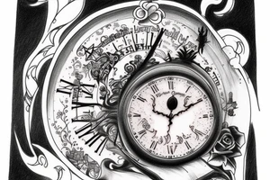 life and death clock tattoo idea