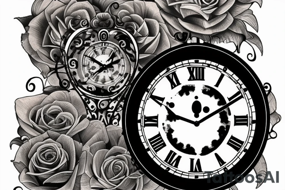 life and death clock tattoo idea