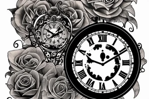 life and death clock tattoo idea