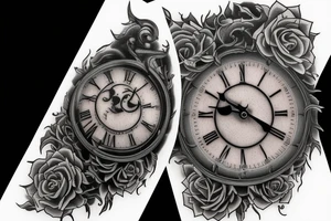 life and death clock tattoo idea