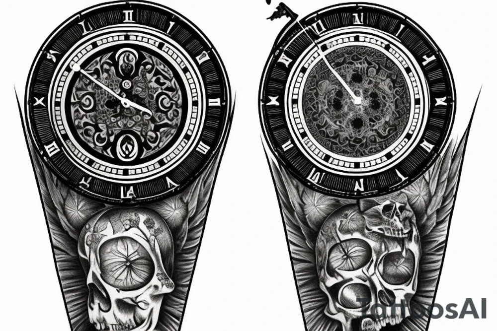 life and death clock tattoo idea