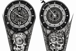 life and death clock tattoo idea
