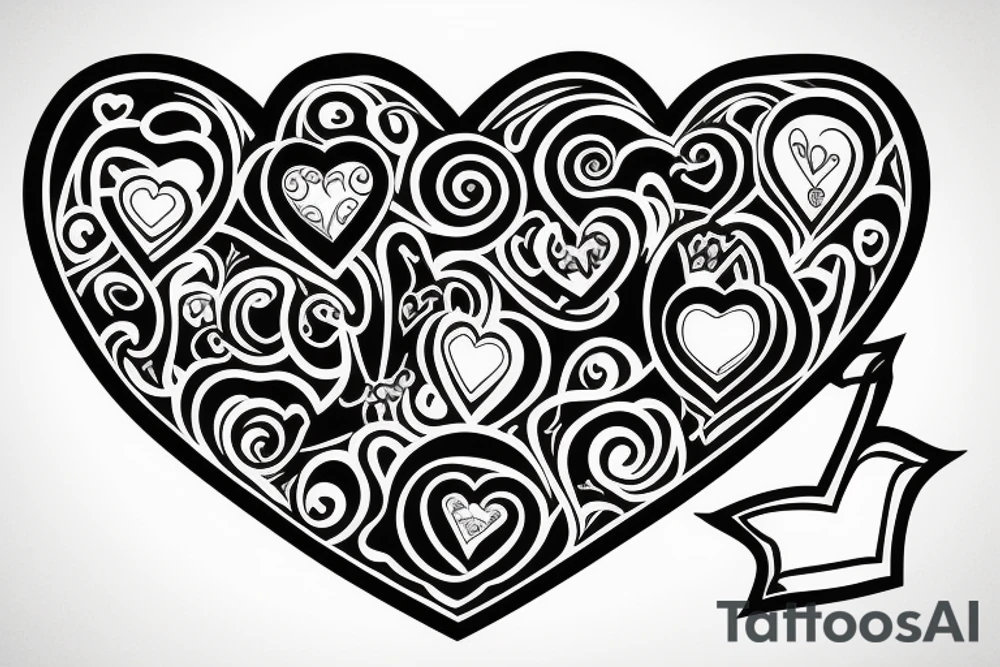 Tombstone with a heart tattoo idea