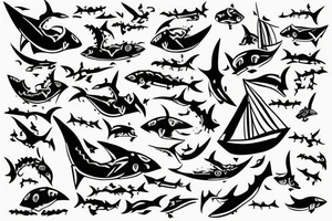 Vikings ship Shark tattoo idea