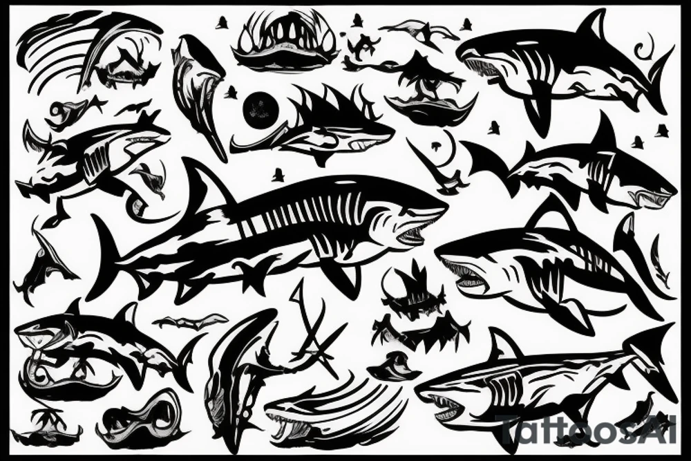 Vikings ship Shark tattoo idea