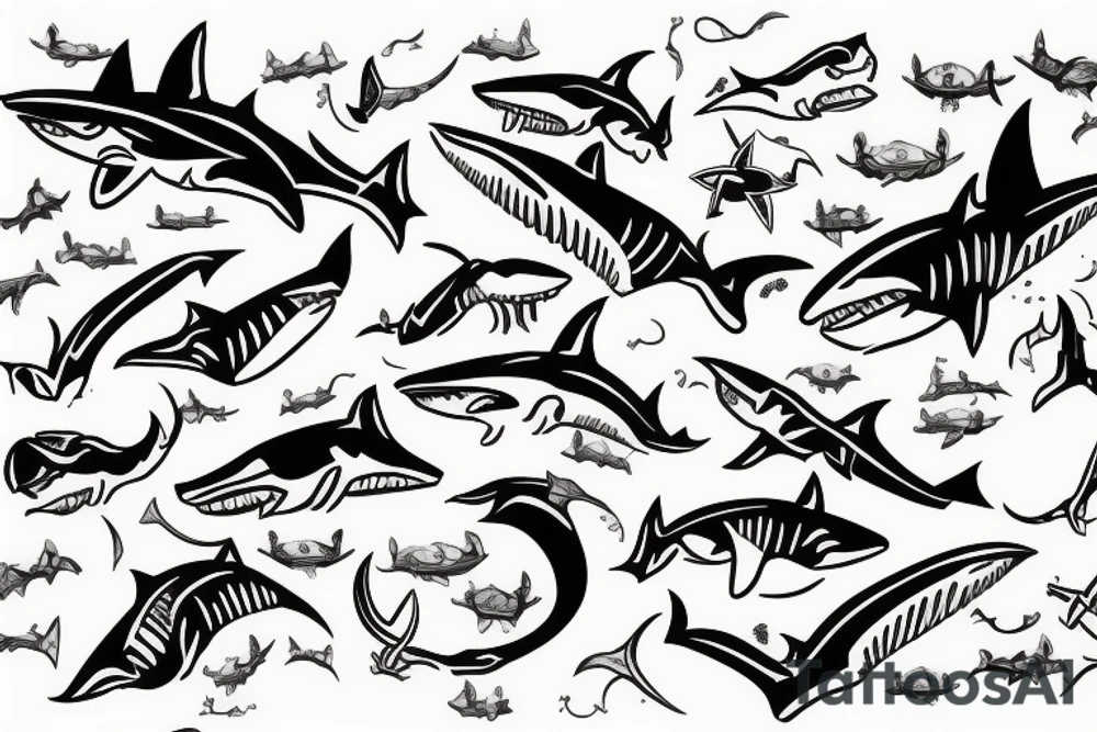 Vikings ship Shark tattoo idea
