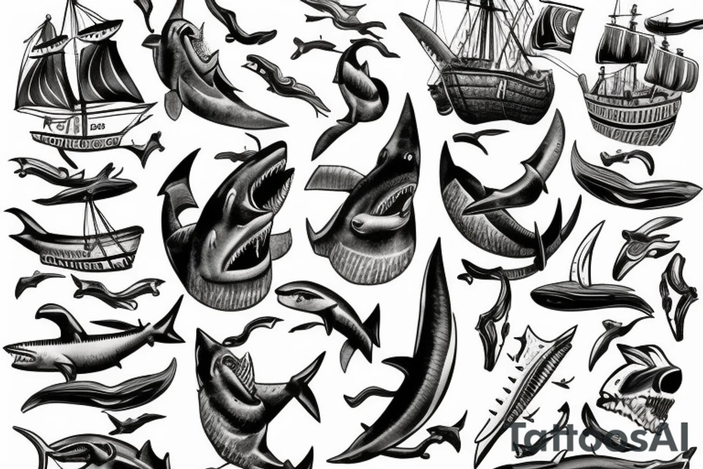 Vikings ship Shark tattoo idea