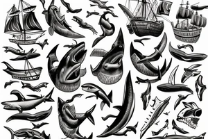 Vikings ship Shark tattoo idea