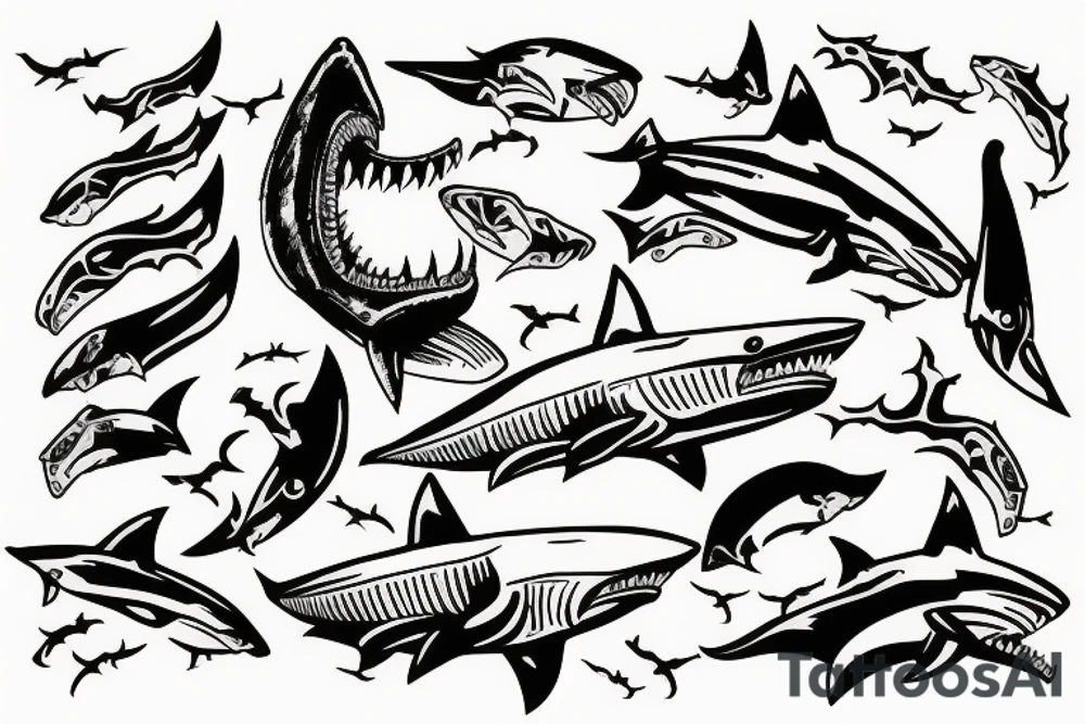 Vikings ship Shark tattoo idea