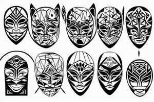 Mask with face tattoo idea