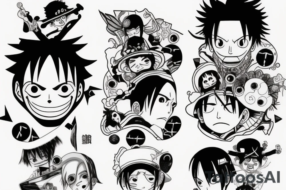 Luffy and Itachi tattoo idea