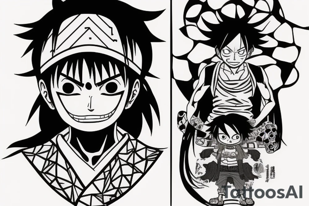 Luffy and Itachi tattoo idea