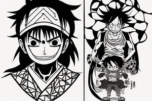 Luffy and Itachi tattoo idea
