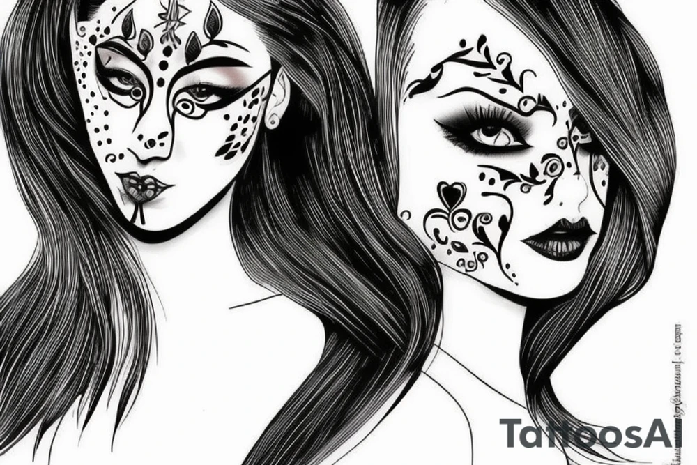 Girl face tattoo idea