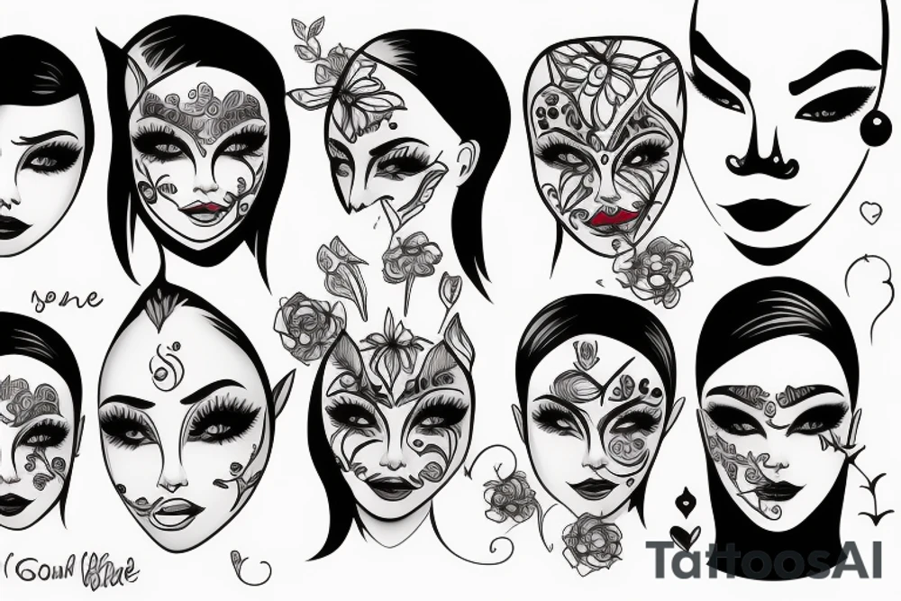 Girl face tattoo idea