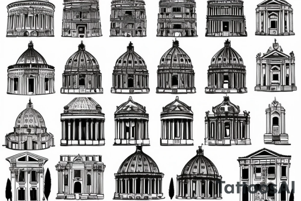 Rome architecture tattoo idea
