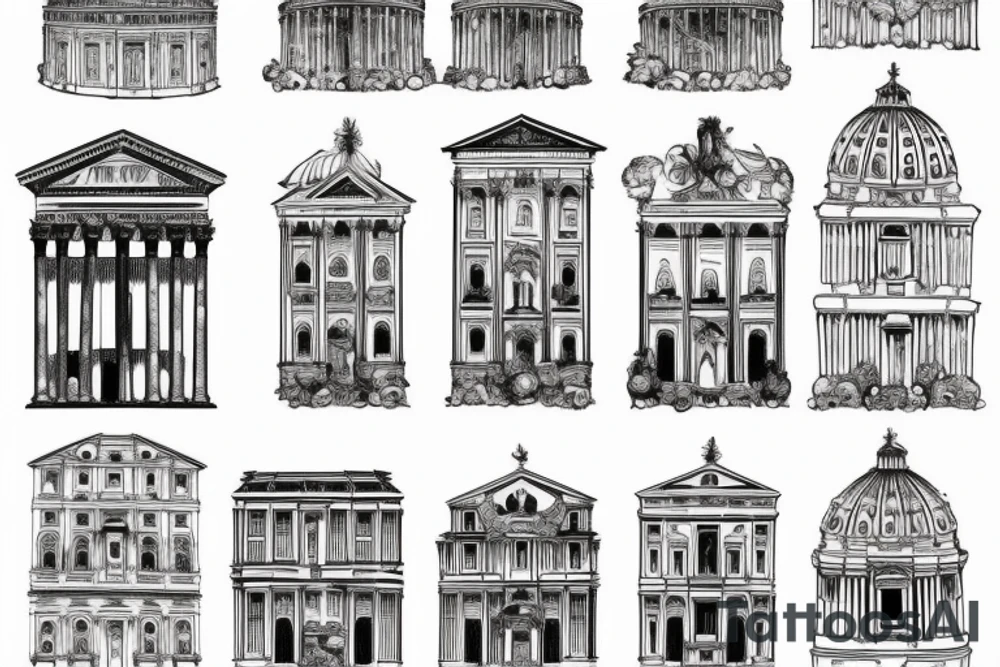 Rome architecture tattoo idea