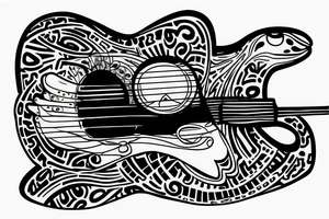 Frog playing on guitar tattoo idea