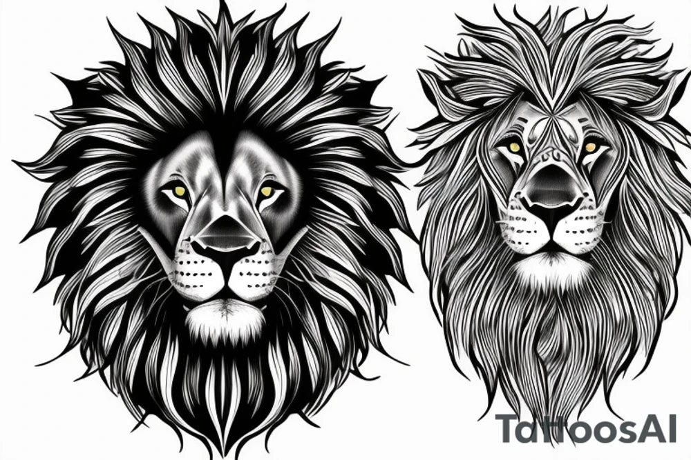 Lion with blues eyes tattoo idea