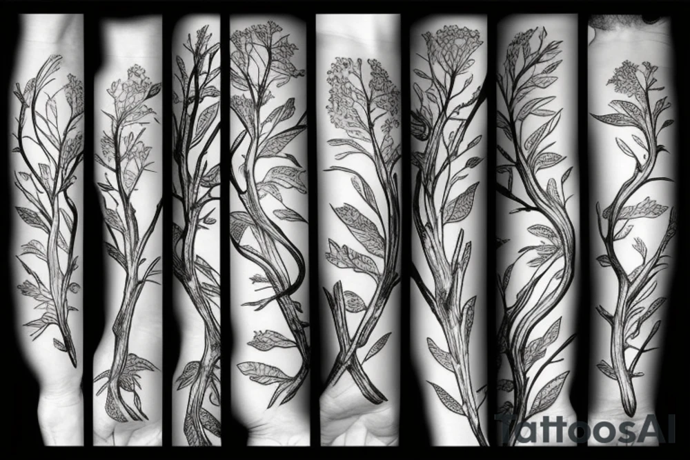 Bird on branch tattoo idea