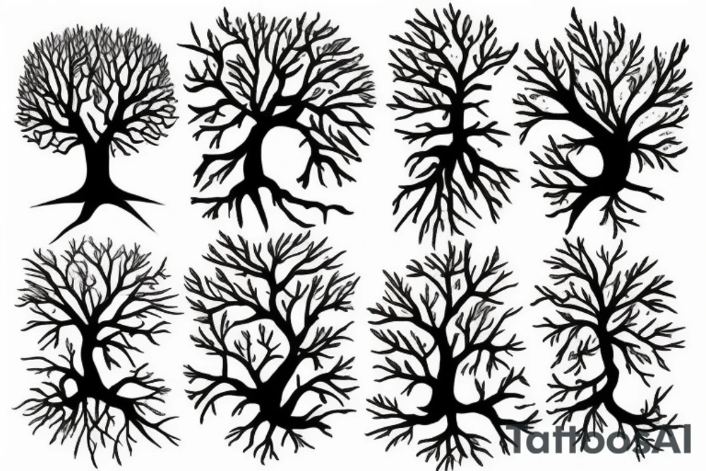 Tree with roots tattoo idea