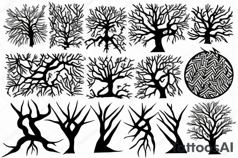Tree with roots tattoo idea