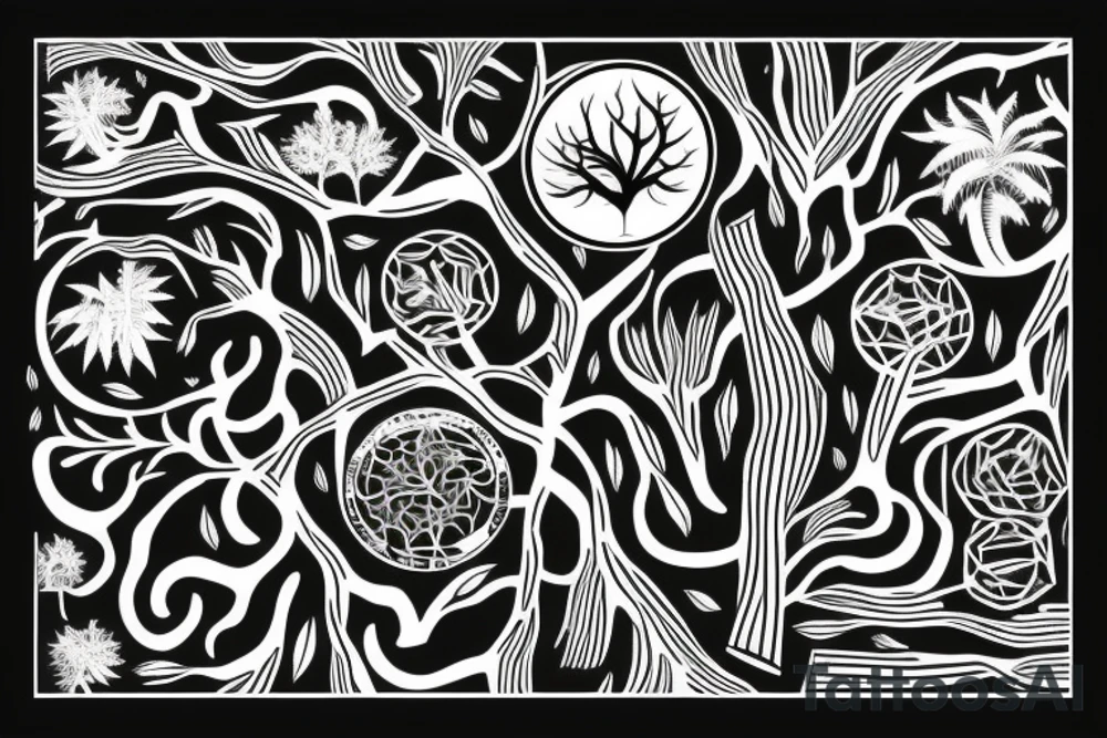Tree with roots tattoo idea