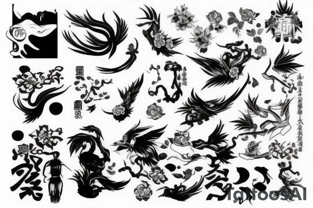 Dark Asian style tattoo tattoo idea